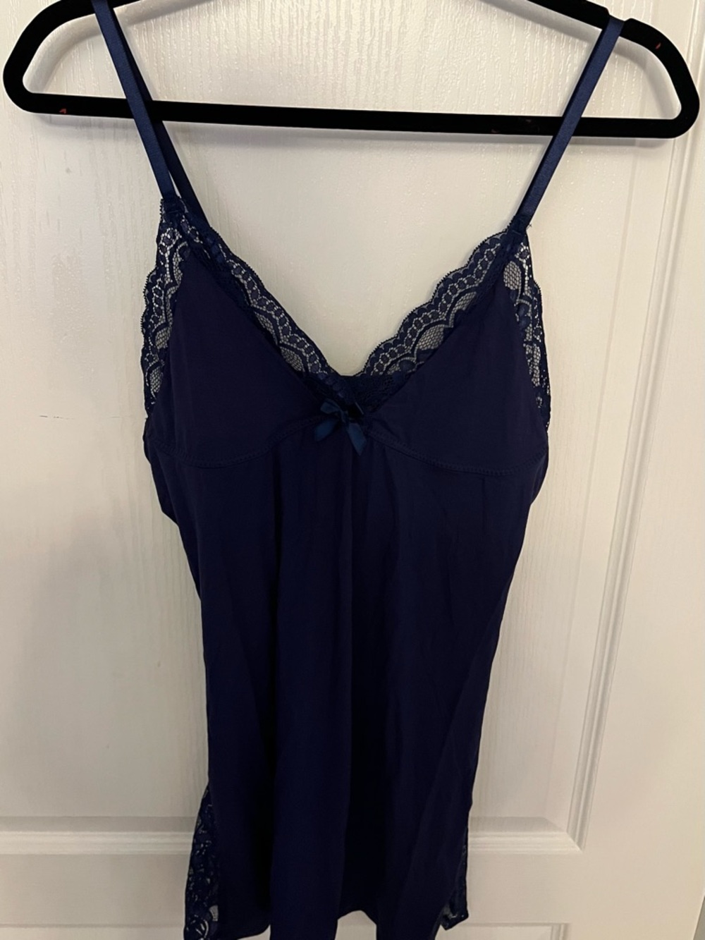 Classic Navy Lace-Trim Chemise Slip - Women